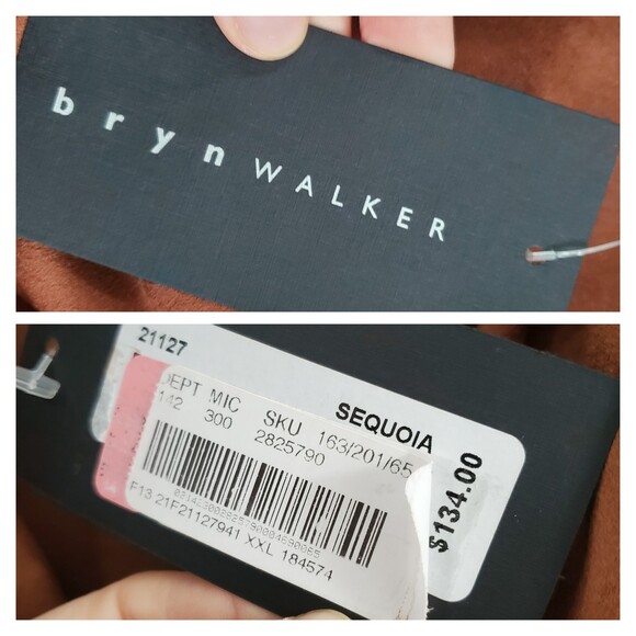 Bryn Walker XXL Set Sequoia Faux Suede Ella Pants Poncho Rust Lagenlook - Picture 7 of 12